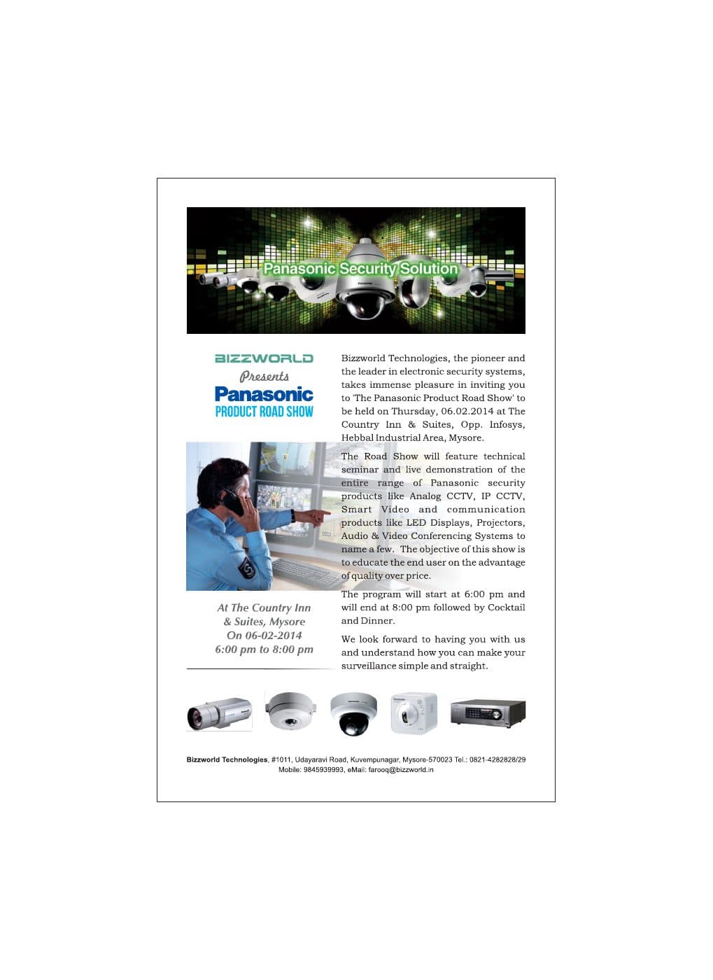 Panasonic road-show invitation