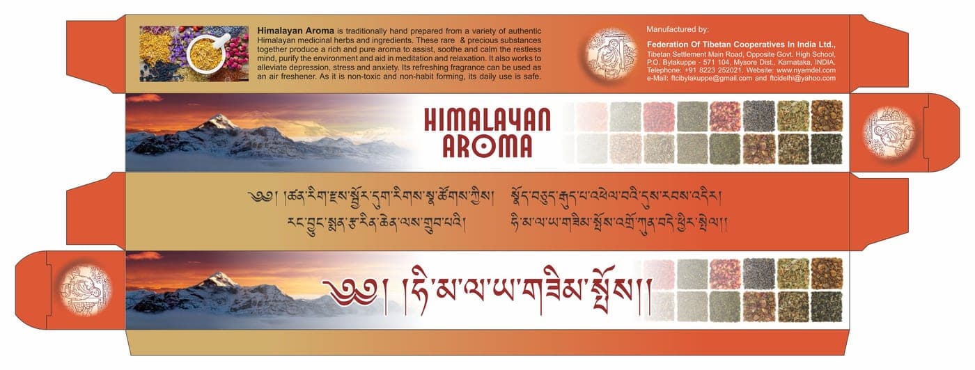 Himalayan Aroma incense packaging artwork