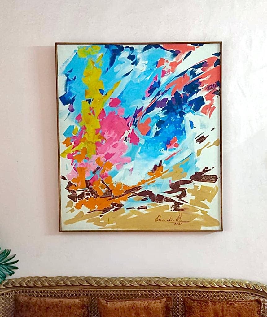 Abstract colour study — painting by Abdul Qadir