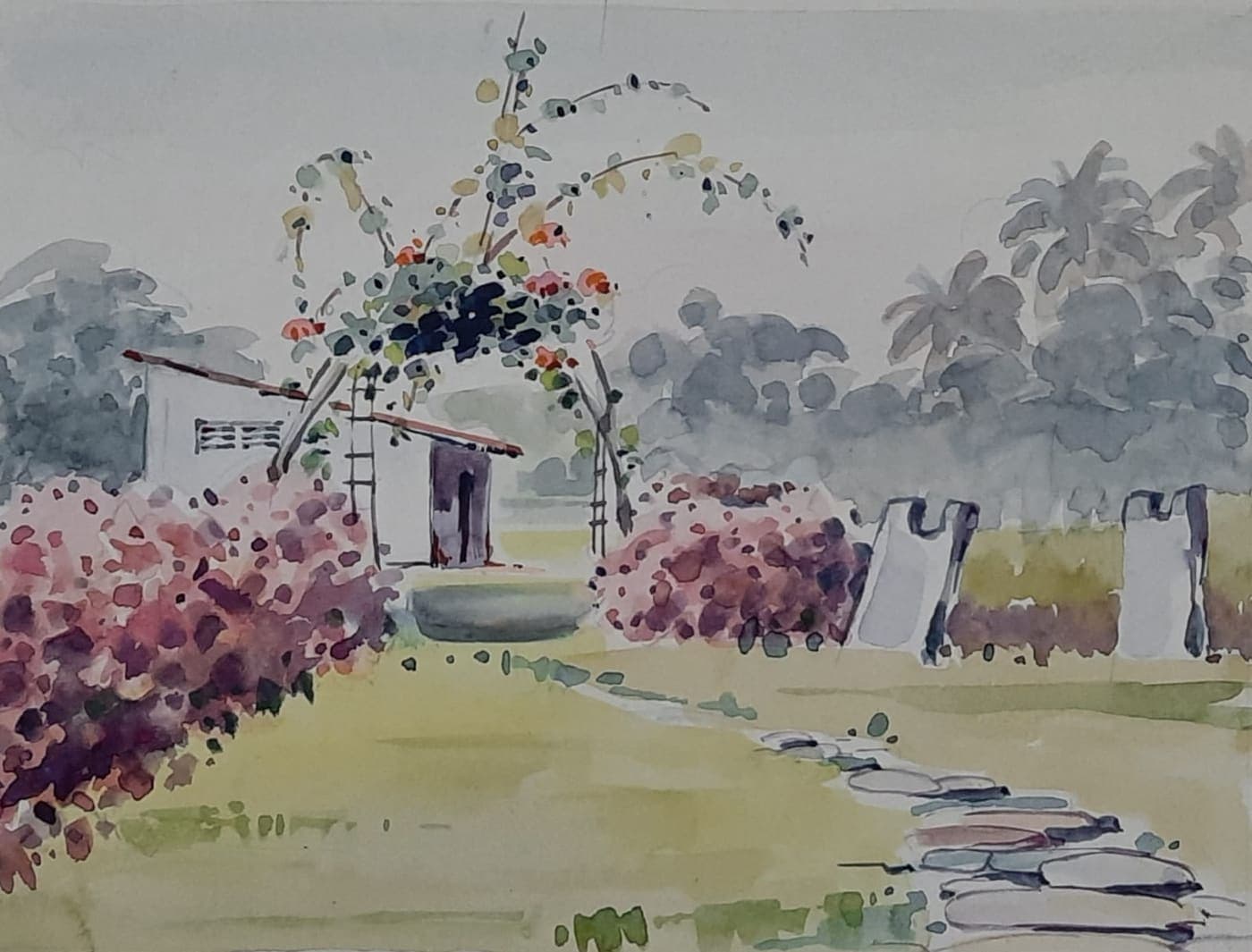Garden path — painting by Abdul Qadir