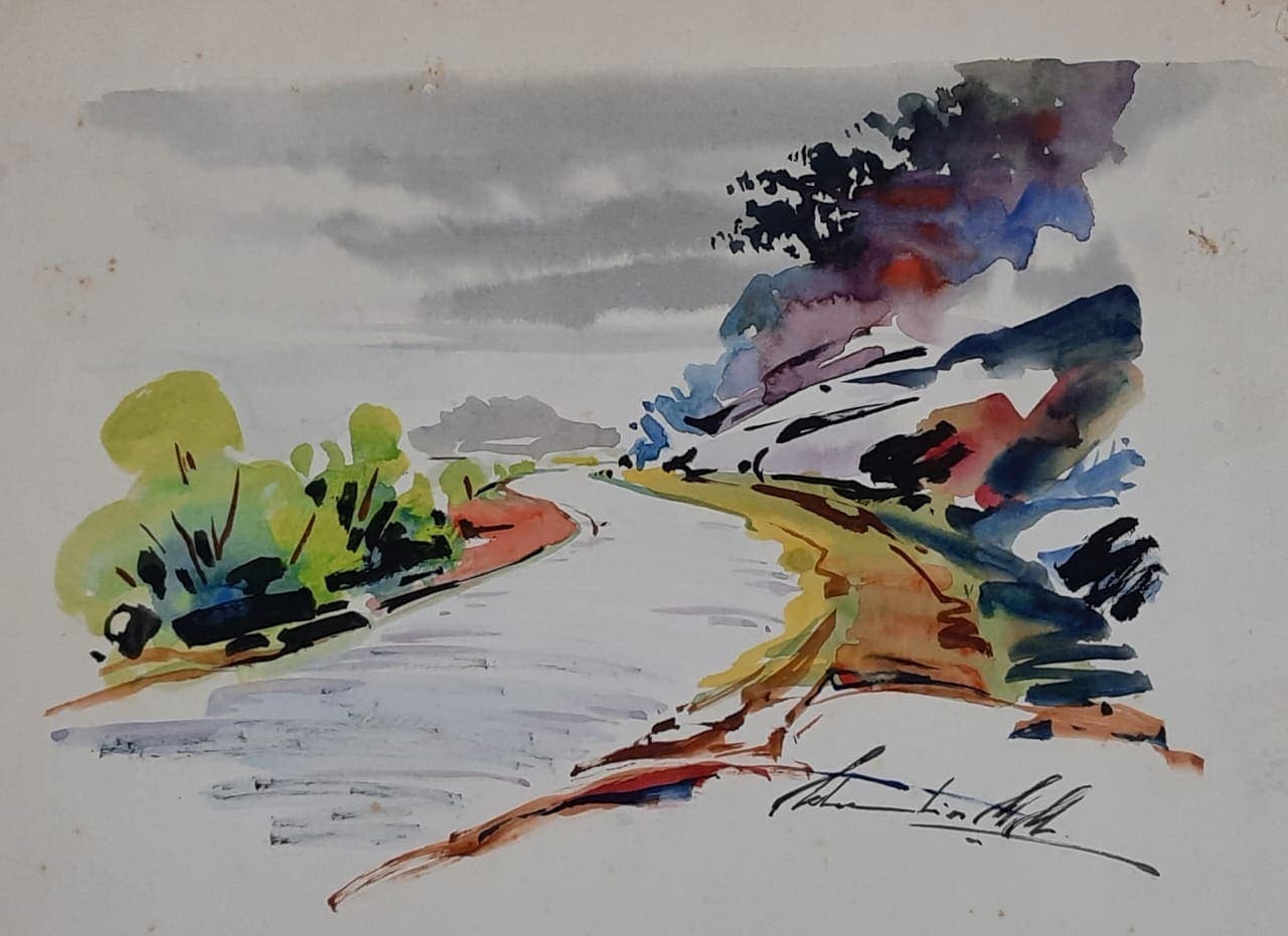 River bend — painting by Abdul Qadir