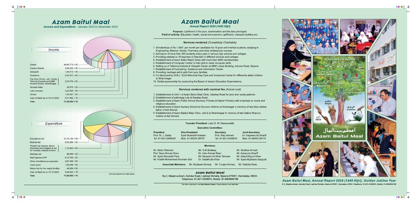 Azam Baitul Maal 2024 annual report spread