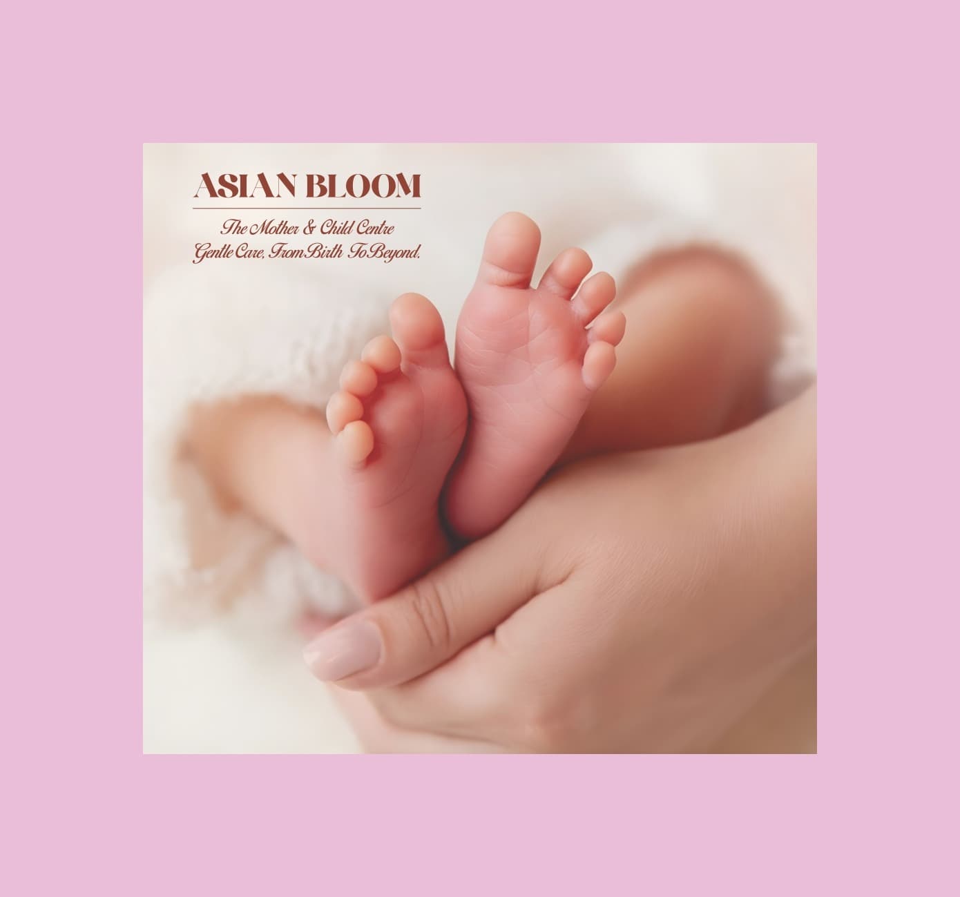 Asian Bloom mother and child centre display graphic