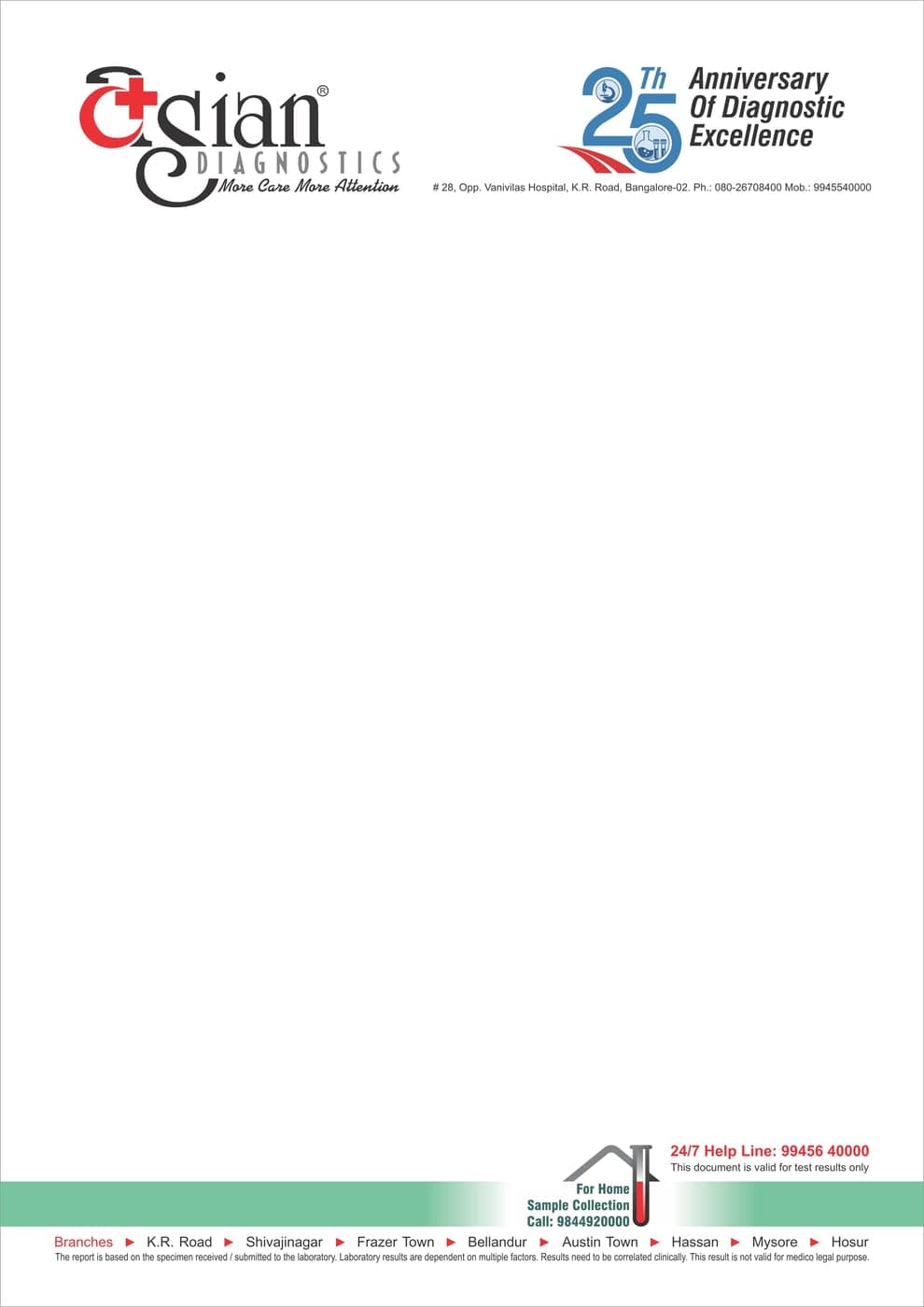 Asian Diagnostics anniversary stationery application 1