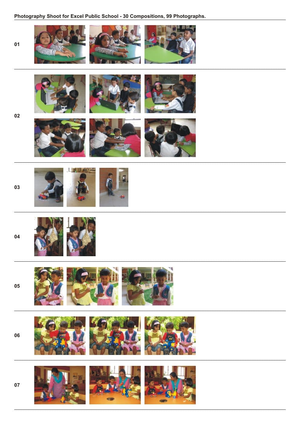 Commissioned photography portfolio sheet 1